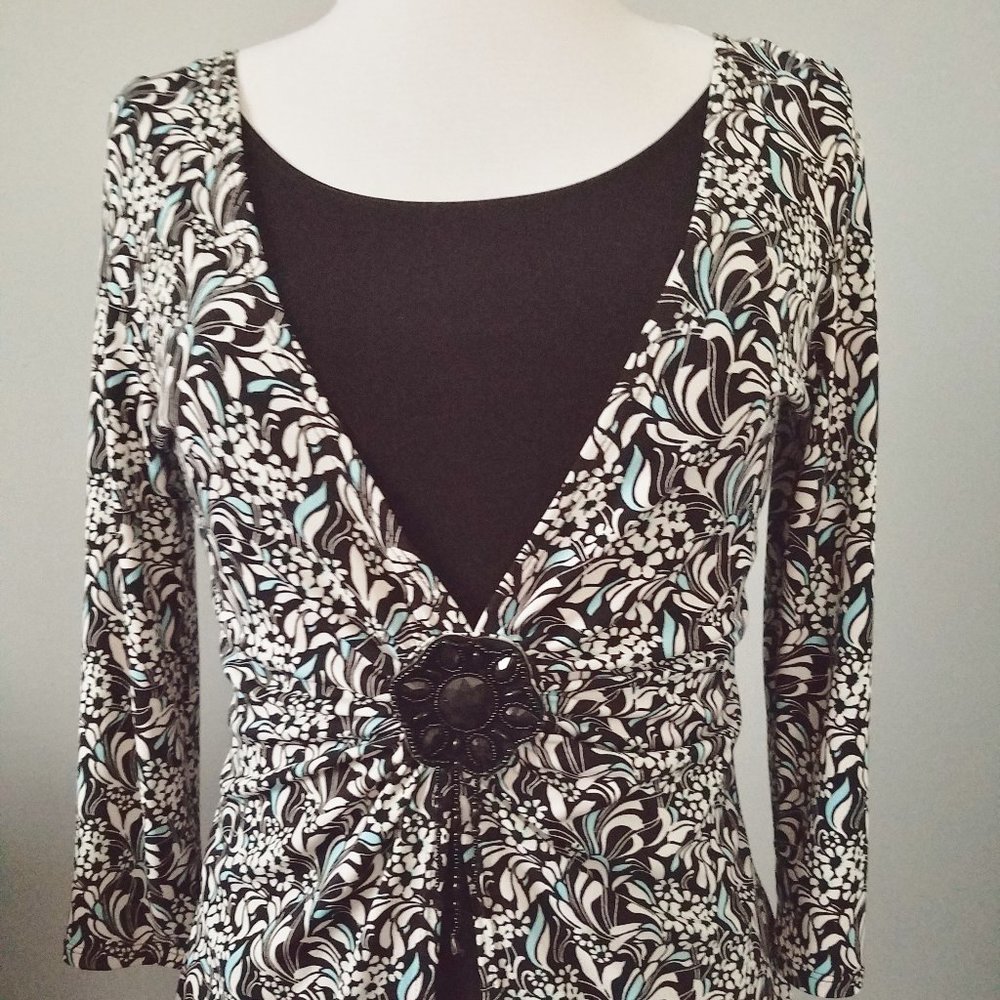 ElementZ Shirt, Attached Black Tank Blouse…